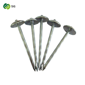 Clous de toiture à tête parapluie en fil d'acier à faible teneur en carbone galvanisé, à tige <span class=keywords><strong>ondulée</strong></span>, de qualité industrielle, pour la construction - Product Image 1