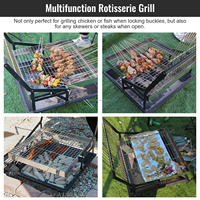 Barbecues au charbon de bois pour le camping, cuisine extérieure, barbecue facile à retourner
