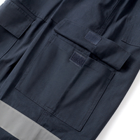 Pantalon de travail tactique durable en polycoton pour uniforme de sécurité industriel, vêtements de travail pour la construction ferroviaire, avec bande réfléchissante