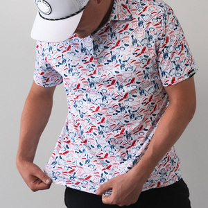 डिजाइन गोल्फ कपड़े प्रदर्शन लक्जरी उच्च गुणवत्ता वाले पोलो पूर्ण सबलिमिनेशन प्रिंट पुरुषों के लिए गोल्फ पोलो शर्ट - Product Image 5