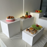 Supports d'affichage de cube en acrylique carrés-Support de collation de gâteau de pause de thé de repas froid pour la nourriture de buffet pour la présentation de nourriture