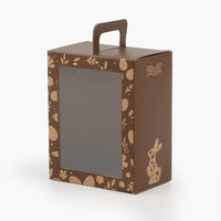 Boîtes de présentation texturées en carton avec poignée en papier pour emballages de desserts de fêtes, personnalisées par un fournisseur chinois d'impression numérique pour produits
