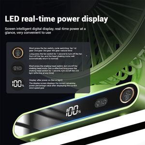 ODM Bladeless Foldable Rechargeable USB <b>Table</b> Fan Light with LED Display Hotel Use Air Circulation Cooling - Product Image 6