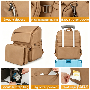 Mochila Pañalera Personalizada OEM/ODM con Cambiador, Mochila Grande para Pañales, Bolsa <span class=keywords><strong>de</strong></span> Pañales para Bebé, Mochila para Mamá - Product Image 3