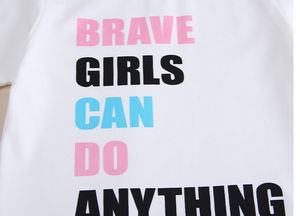 Ensemble 2 pièces pour bébés filles : T-shirt graphique à slogan et short tie-dye, col rond, été - Product Image 6