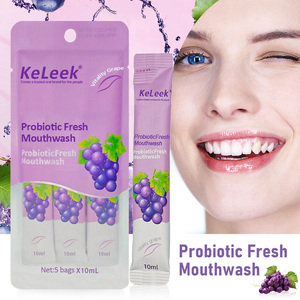 Keleek Vitality Grape Probiotische Mundspülung Alkoholfrei Tragbare Erfrischende Minze Mundmikrobiom-Balance Frischer Atem Strips 10ml * 5 - Product Image 2