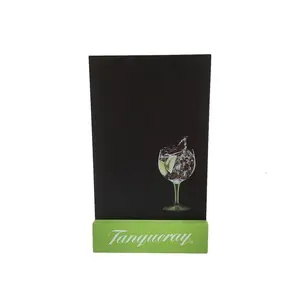 Suporte de cartão do menu da mesa de madeira do tanqueray para restaurante