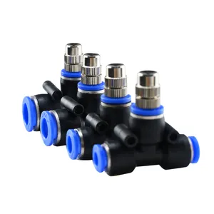 Adjustable Copper Sprayer Atomizing Kits 6-12MM OD Nozzles+T Connectors for Misting Watering Plant Devices