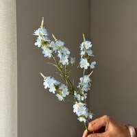 KEWEI 1858 Harga Terjangkau Bunga Sutra 6 Tangkai Delphinium Hyacinth Bunga Artificial untuk Vas Rumah, Rak Pajangan, Dekorasi Floral
