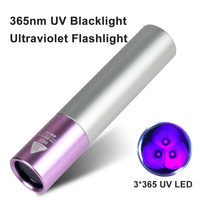 Lampe de poche ultraviolette filtre noir lentille lumière noire carte d'identité détecteur d'argent Scorpion Jade Rock 365nm UV Blacklight chat teigne
