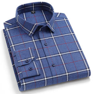 Logo personnalisé <span class=keywords><strong>2022</strong></span> Designer coton hommes Oxford à manches longues décontracté Vintage Plaid smoking chemises printemps à la mode brodé grande taille - Product Image 4