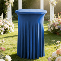 Nappe ronde extensible en polyester pour table haute de banquet, vente directe usine, approvisionnement transfrontalier