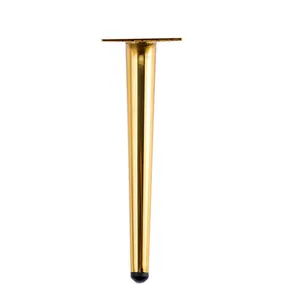 Factory Customized Tapered Gold Black Furniture Cone Chair Metal Tapered Cabinet Table Sofa Leg For Furniture