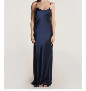 Lussuoso <span class=keywords><strong>abito</strong></span> Slip in seta di gelso con Design senza schienale e spalline regolabili Slim Fit Maxi <span class=keywords><strong>abito</strong></span> <span class=keywords><strong>lungo</strong></span> - Product Image 5