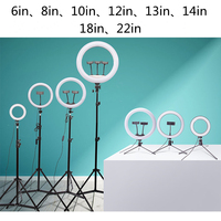 Anello luminoso a LED da 14 pollici con telecomando e treppiede in plastica da 2,1 m per studio, trucco, fotografia e video.