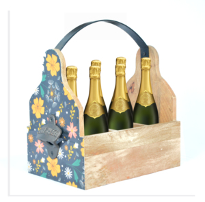 Customizable Mango Wood Wine <b>Bottle</b> Holder Serving Caddy New Design Kitchenware Bar Usage Decorative Stand Wine <b>Storage</b> holder - Product Image 2