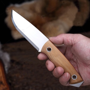 มีดล่าสัตว์อเนกประสงค์ OEM ปรับแต่งได้ ใบมีดคงที่ 5cr15mov ด้ามไม้มะกอก ดีไซน์ EDC ใหม่ สำหรับการผจญภัย DIY - Product Image 3