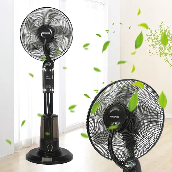 40cm 2 in 1 ticari güçlü güçlü taşınabilir Mist buharlaştırılmış soğutucu elektrikli yaz kaide ile sis püskürtücü standı Fan