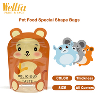 Bolsas De Plastico personnalisé imprimé anti-odeur découpé irrégulier forme spéciale Mini fermeture éclair Mylar sac chat chien traiter pochette de nourriture pour animaux de compagnie