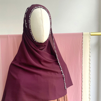 Cristal couleur unie islamique musulman Hijab châles écharpes ethnique strass écharpe malaisie Tudung écharpes châles pour les femmes