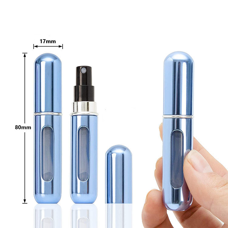 5-Pcs Black 5ml Refillable Perfume Atomizer Portable Bottom Fill Travel Spray Bottle for Fragrance and Aftershave global Travel Essential