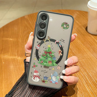 Accessoires Étui de téléphone magnétique pour arbre de Noël pour Samsung Galaxy A54 5G A52 S23 A56 5G A55 S25 Edge S24