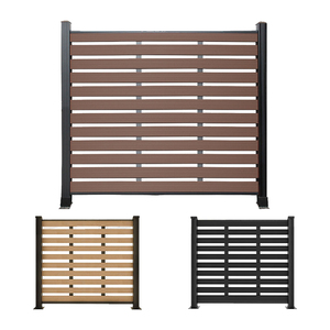 HYWPC-FP18160 W1.75m * H1.8m panneaux de clôture à lattes de confidentialité <span class=keywords><strong>en</strong></span> bois Composite pilier panneaux décoratifs clôture <span class=keywords><strong>pour</strong></span> clôture de terre <span class=keywords><strong>en</strong></span> ciment d'herbe - Product Image 4
