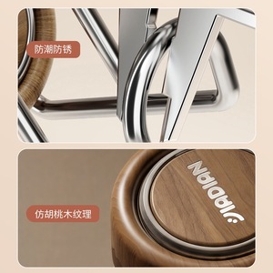 Hinayana Hair Tie Holder Suction Mounted Stainless Steel Bathroom Wall Mount Circular Durable Storage Rack - Product Image 4