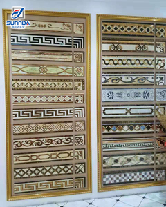Carreaux muraux décoratifs en céramique dorée et argentée avec bordure en forme de crayon, différentes tailles disponibles pour la maison et l'hôtel <span class=keywords><strong>40</strong></span> - <span class=keywords><strong>60</strong></span> <span class=keywords><strong>cm</strong></span> - Product Image 4
