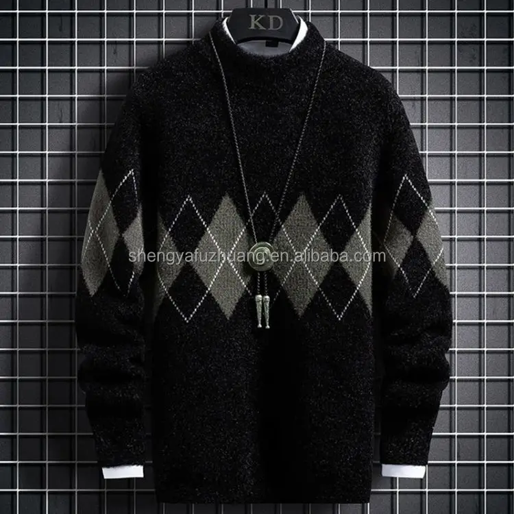 Men's wear 2022 autumn winter new turtleneck sweater men loose trend simple versatile knit shirt