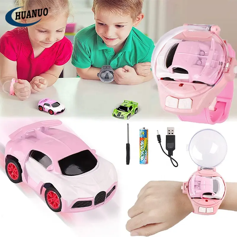Mini-montre en alliage pour enfants, jouet de voiture 2.4 GHZ, avec télécommande, bande manuelle, montre RC avec ligne USB, meilleure vente