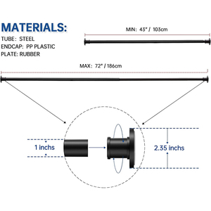 Vente directe d'usine Nouveau produit Tringle de douche Noir mat Réglable <span class=keywords><strong>pour</strong></span> salle de bain - Product Image 2