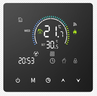 Termostato Inteligente con Pantalla Táctil y Wi-Fi para Calefacción por Suelo Radiante, Diseño Plegable, Sistemas de Caldera Hidrónica, Operación Android, 90V-240V, Color Negro