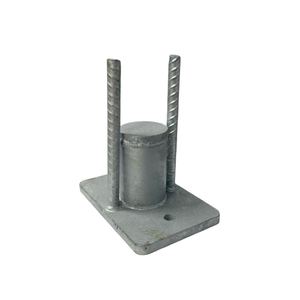 Base à double barre d'armature <span class=keywords><strong>en</strong></span> acier galvanisé jaune avec cylindre à filetage interne, pièce d'ancrage soudée pour colonne préfabriquée - Product Image 5