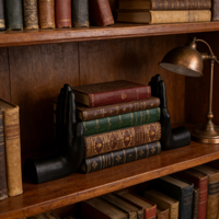 Paire de serre-livres en résine - Texture de palmier réaliste, idéal pour l'organisation des étagères à domicile, support de livre de bureau, décoration de salle d'étude