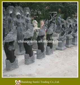 Decoración <span class=keywords><strong>de</strong></span> fábrica paisajismo diseño <span class=keywords><strong>cascada</strong></span> figura estatua escultura mármol negro mujer desnuda fuente - Product Image 5
