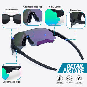 <span class=keywords><strong>Gafas</strong></span> de Sol Deportivas de Alta Gama, Polarizadas, <span class=keywords><strong>para</strong></span> Ciclismo y <span class=keywords><strong>Running</strong></span>, con Lentes de Espejo Antivaho, Fotocromáticas, Personalizadas OEM - Product Image 4
