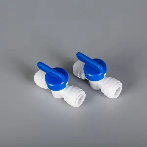 Válvula de bola de plástico, conector rápido, filtro de agua ro, accesorios de conector macho, venta al por mayor