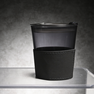 Bicchiere da <span class=keywords><strong>Caffè</strong></span> in Vetro Fumé con Custodia in Pelle, Coperchio Antispargimento, Tazza da Viaggio Riutilizzabile - Product Image 4