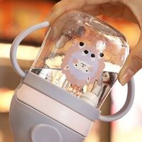 Biberon en plastique pour bébé et tout-petit avec paille, anti-déversement, poignées antidérapantes, sans BPA, écologique, réutilisable, thermique pour voyage
