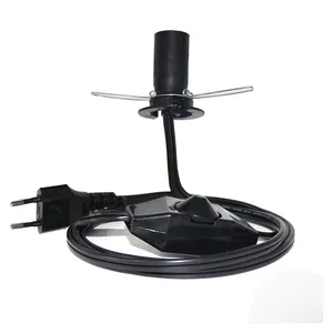 Douille d'ampoule E14 + variateur 303 avec terre et interrupteur Cordon de lampe rétractable