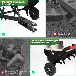 Durable Metal atv rake Soil Penetrator Spike Aerator Tow Behind Plug Aerator with Universal Hitch towable plug aerator