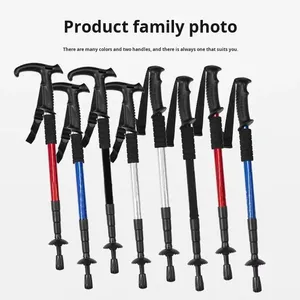 Bastone da Trekking Telescopico per Escursioni all'Aperto con Impugnatura in Gomma e Punta in Acciaio al Tungsteno Capacità 200 lb Design Portatile - Product Image 2