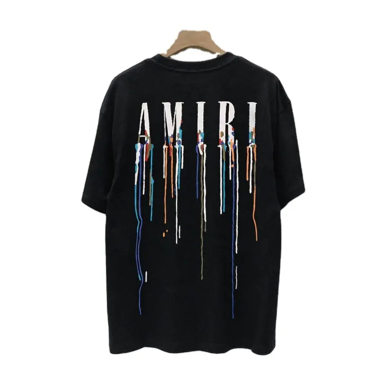 IHZ6304-Camiseta de manga corta con cuello redondo para hombre, prenda de vestir, de diseño impreso, a la moda, de verano