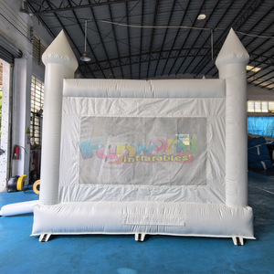 Party jumpers bounce house jumping bouncy castle commercial white <b>inflatable</b> <b>bouncer</b> with slide combo - Product Image 4