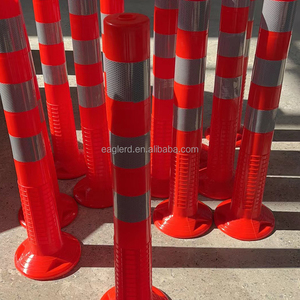 Delimitador de Tráfico Flexible Amarillo de 75 cm, Poste de Advertencia de <span class=keywords><strong>PU</strong></span> con Resorte - Product Image 2