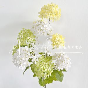 Flores de Hortensia Artificiales, Rama Individual, Seda Blanca, Alta Simulación, Decoración de Bodas, Accesorios de Fotografía para Exteriores, Decoración del Hogar - Product Image 5