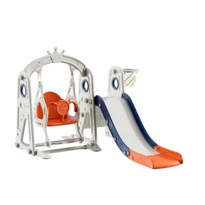 Corrediças de bebê para interior de fábrica, atacado, plástico multifuncional, playground infantil, conjunto de balanço para uso interno