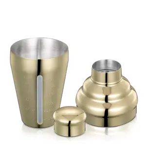 450ml colino incorporato Golden Cocktail Shaker in acciaio inox metallo Shaker miscelatore per bevande con finitura oro