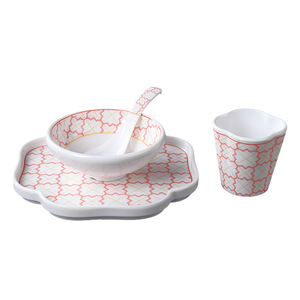 High End Hotel Melamine Tableware <b>Set</b> 4 Piece Modern Chinese Style Bowl Plate Spoon <b>Set</b> For <b>Restaurant</b> Daily Use - Product Image 5